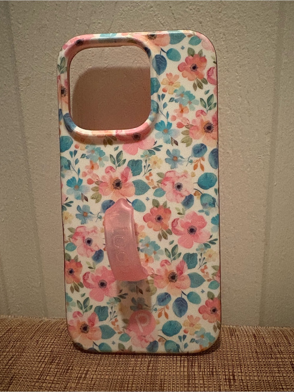 Apple iPhone 16 Pro Loopy Pink strap finger grip Party Blush Pastel Floral Case